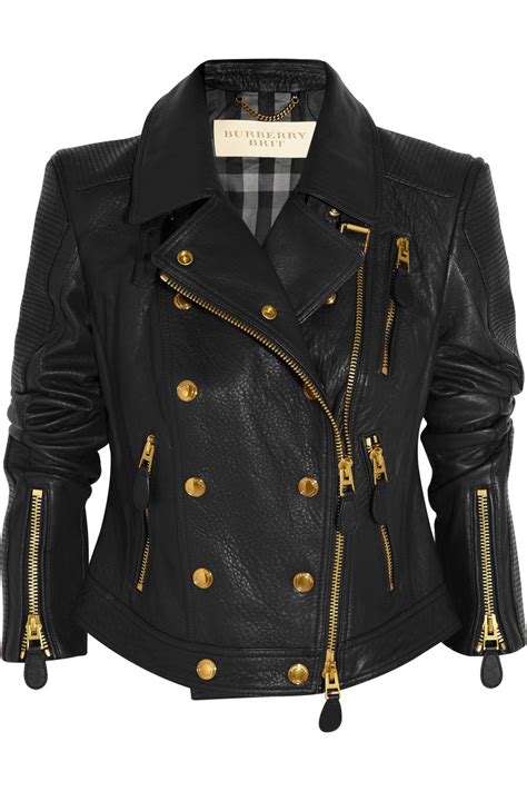 burberry cropped leather biker jacket|Burberry cashmere cape jacket.